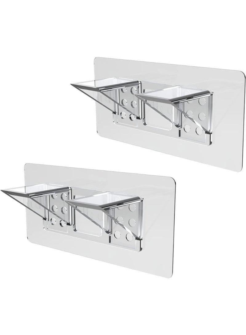 12Pcs Shelf Support Pegs, Clear Self Cabinet Adhesive Shelves Clips, Double Row Thickened and Reinforced Design Shelf Support Pegs for Shelves Kitchen Cabinet Book Closet - Image 2